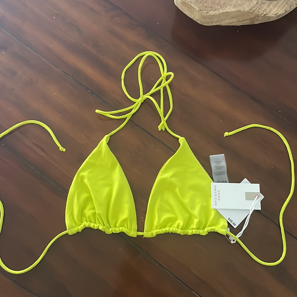Good American Tiny Ties Bikini Top Sz L NWT
